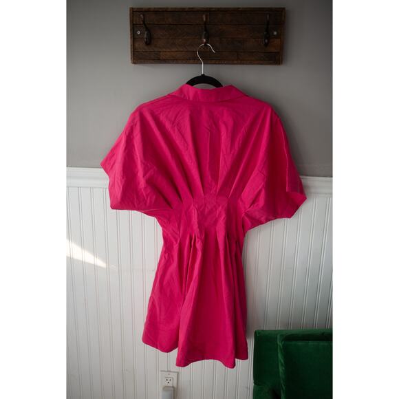 Anthropologie Tobie Button-Front Pleated Shirt Dress Mini Edition Small - Picture 3 of 4